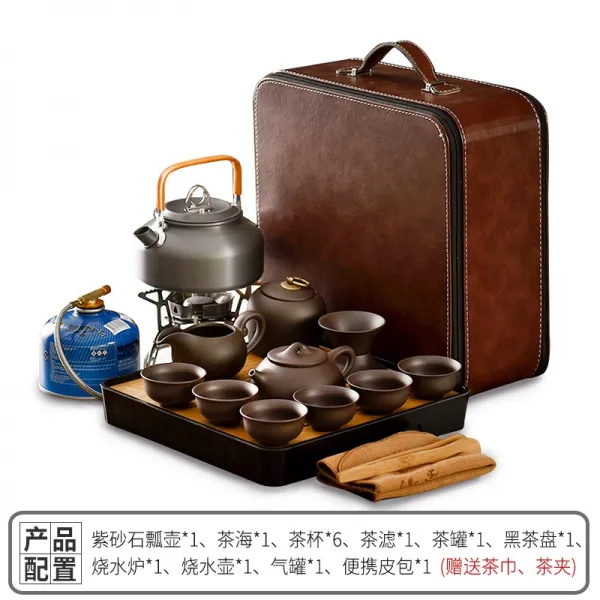 차량용라면포트 야외 다기 장비 쿵푸 갈 티 커버 여행 휴대 캠핑 차를 달이다 있음 난로 4216073717, 투명 자사 바가지다 주전자 섬 _