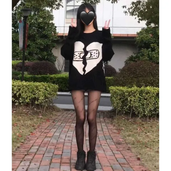 풀오버 후드 맨투맨 우물천 내주다 같은스타일 여성 사랑하트 이니셜 라운드 순욕풍 와이드 루즈핏 상의 3338195303