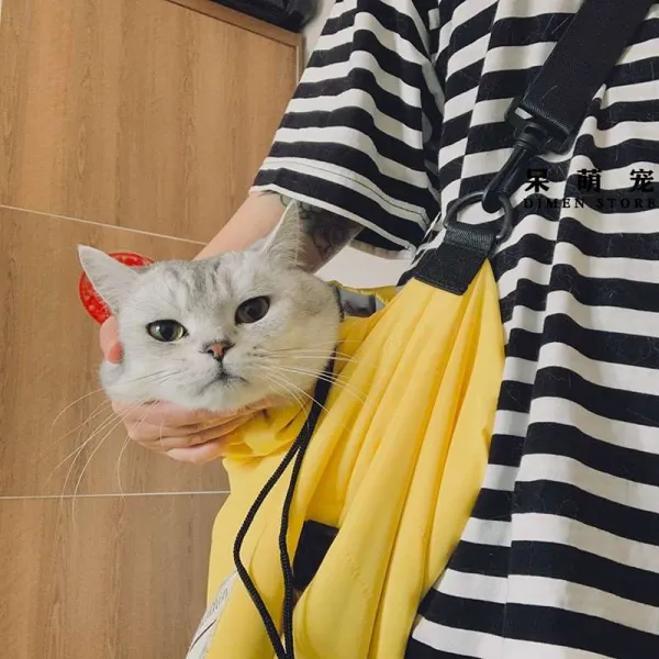 멍멍한 크로스 애완동물 펫 휴대용파우치 방지 뛰어나가다 고양이집 15 근 안 백팩, 엘로 먼지떨이 색상