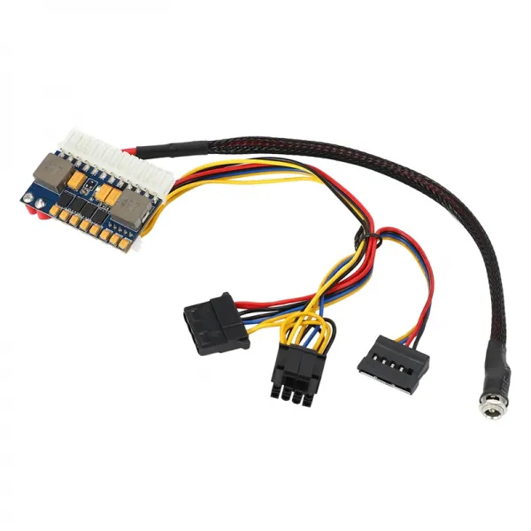 SSD 미니 PC 컴퓨터 용 DC ATX 피크 파워 서플라이 19V 200W 피코 ATX 스위치 광업 PSU 24 핀 미니 ITX 연결 DC ATX PC의 전원 공급 장치, 블루 & 화이트 & 블랙, 하나