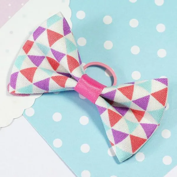 도리파이 애견 강아지 패션 용품 트라이앵글왕리본 핑크 1 Ea 고양이 머리핀 고무줄