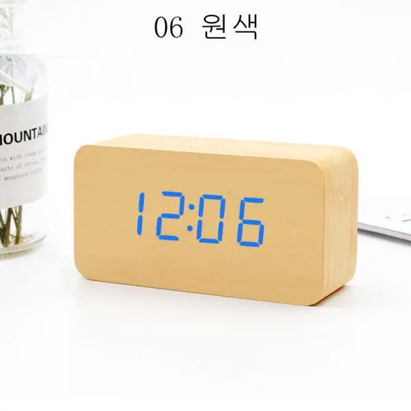 뉴타임즈13 Jx빌리온톤 조명 알람 탁상 시계 자명종 아이디어 무음 학생 침상머리 야광 현대 전자시계 패션 목조시계 심플한 좌시계 Xt03 A8 06 원색