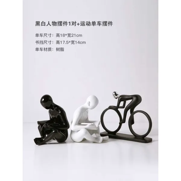 도자기장식소품 노르딕 독창적 약서 책방을 예약하다 테이블 막다 W춘추 전국 시대 부족이다 책장 취급함 3181755743, 흑백 캐릭터 수반 _자전거 운동 캐릭