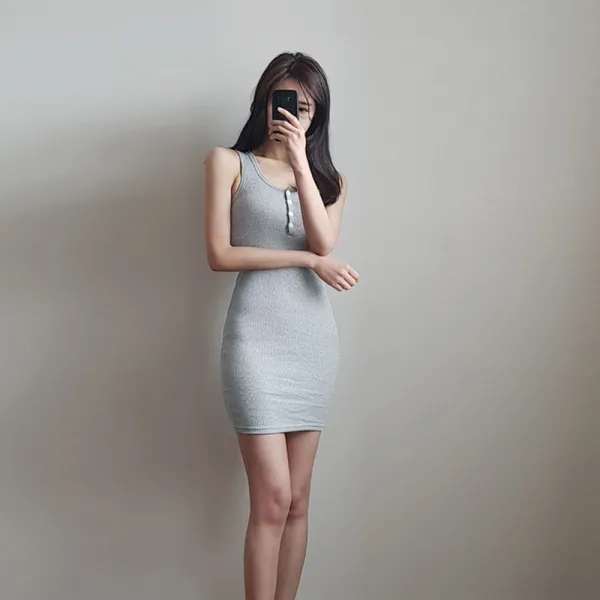 나날샵 단추롱나시 섹시원피스 여름원피스 나시원피스 날씬원피스 나시 커버업 여름신상