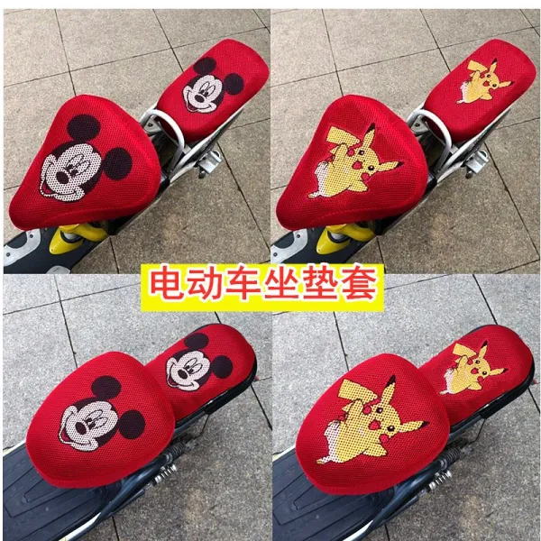 자전거안장 여름시즌 전동 축전지 스스로 자전거 등받이덮개 씨트커버세트 자외선차단 방수 통기성 귀여운 통용형, T17-일등석 뾰족한 스타일(캡틴아메리카)샌드위치 아프지 마 피부