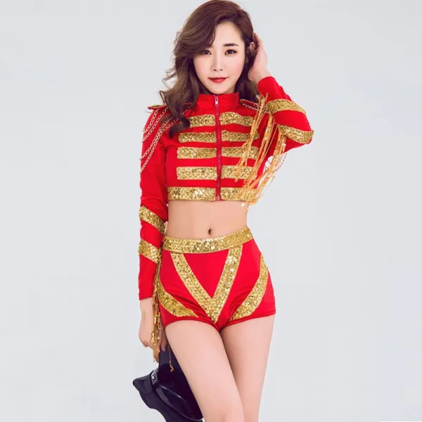 송년회 Dj 의상 여 바 Ds 공연복 뉴 나이트 관능 강관 댄스 고고 솔트 버블 슬리브