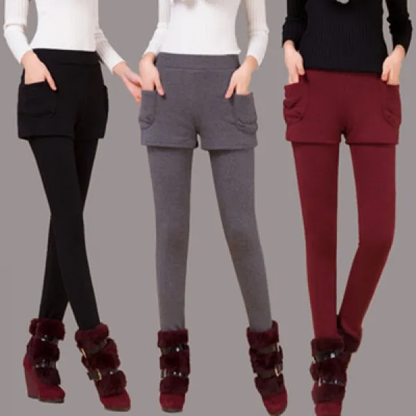 해외직구 가을과 겨울 따뜻한 슬림 쫄바지 기모 레깅스 타이즈