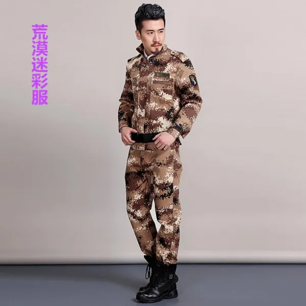 작업복 카모 세트 남성여름옷 야외 내마모 오염방지 보강 캔버스 순면 땀흡수 훈련복 C19 기본 얇은스타일 사막 카모 
