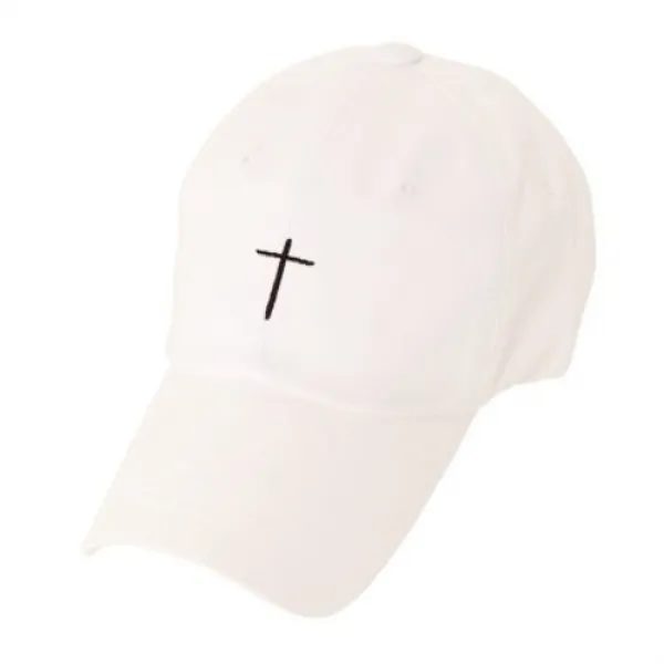 [텐바이텐] UNISEX BLACK CROSS BASEBALL CAP WHITE