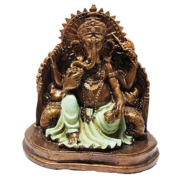 Ganesha 코끼리의 머리와 인체는 자신의 길의 집 사무실 기숙사 장식 세포으로 자세한 동상에서 장애물을 제거합니다 상징적 요소 구속력 녹색 Binding Green Binding Green