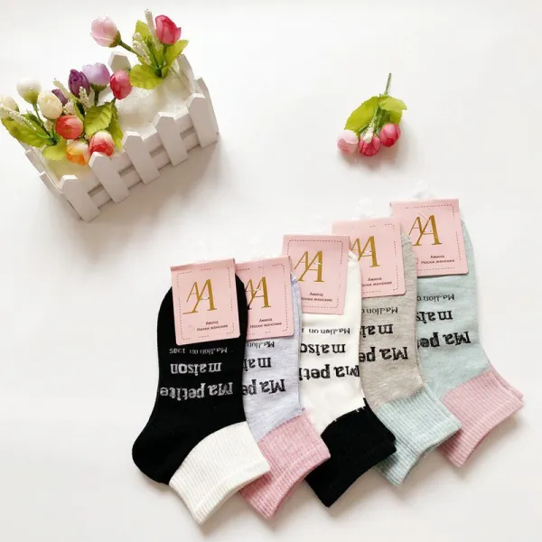 캐릭터 양말 자녀 단말 큐트 가을겨울 순면 라이트 ins 낮음 도움말, 면양말 여성 순면 하이 밴드 이니셜