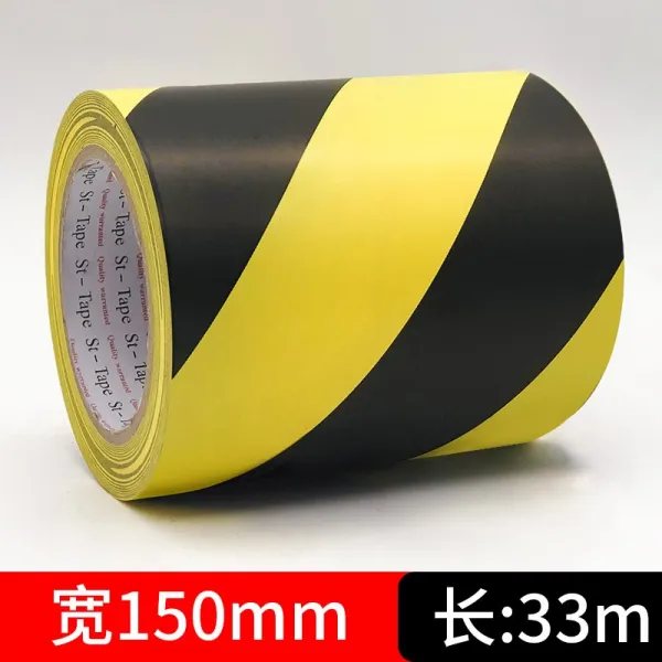컬러라인테이프 블랙 엘로 Pvc 극 와이드 시공 횡단 보도 경계함 랜드마크 스티커 선을 긋다 바닥재 마루 4876369355 150mm *33메터 /롤