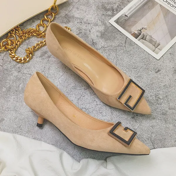 진 작은 독 공분 스틸레토힐 단화 여성 슈즈 3센치 핑크 하이힐 3cm