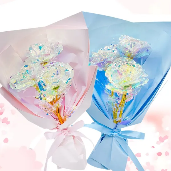 홀로그램 장미 선물 꽃다발 2P, 블루1P + 핑크1P