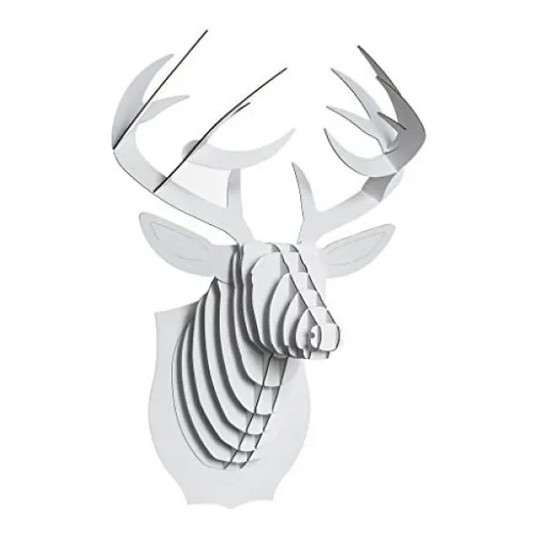 Cardboard Safari 카드 보드 사파리 페이퍼 오브제 박제 모티브 Deer WHITE CBS1002W, 사이즈 = S사이즈 | 색 = 흰색