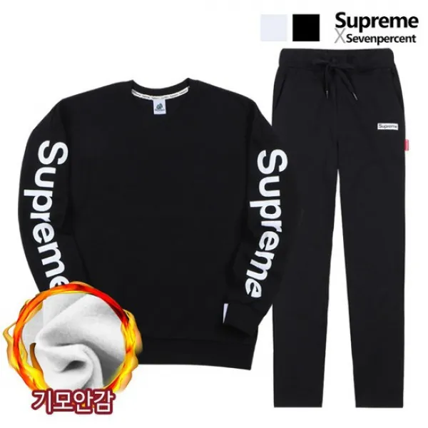 [세븐퍼센트x슈프림] 기모 맨투맨 SET 사이드라인