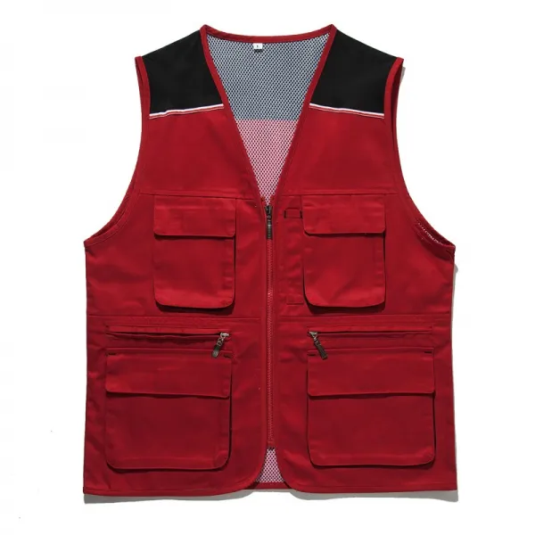 REDLIFO 남자 작업조끼 작업복 조끼 남다포켓 야외시공 자원봉사자 공장, 190/4XL