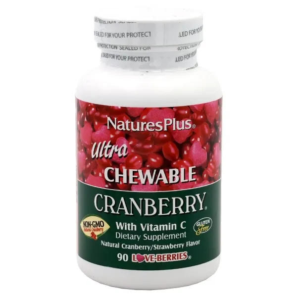 NaturesPlus Cranberry 네이쳐스플러스 츄어블 크랜베리 딸기맛 90츄어블X2개