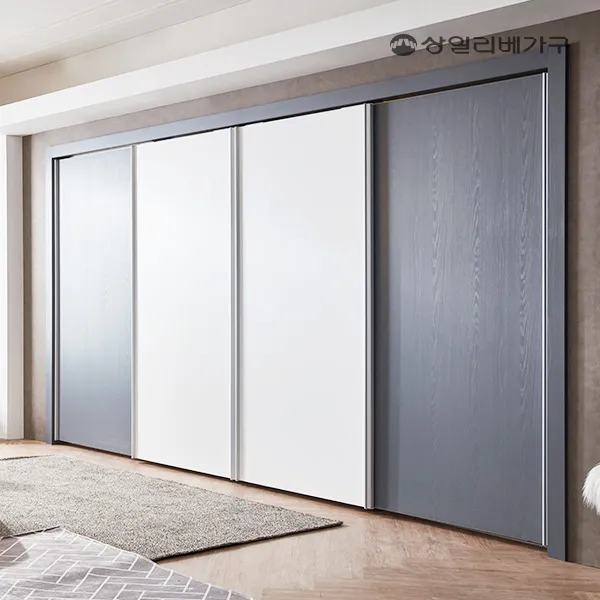 상일리베가구 모이 슬라이딩 장롱 붙박이장 300cm, 화이트