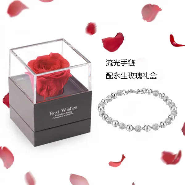 은화환송주 팔찌 여성 유광 둥근구슬 샌딩 구슬 가각자 일커플 선물