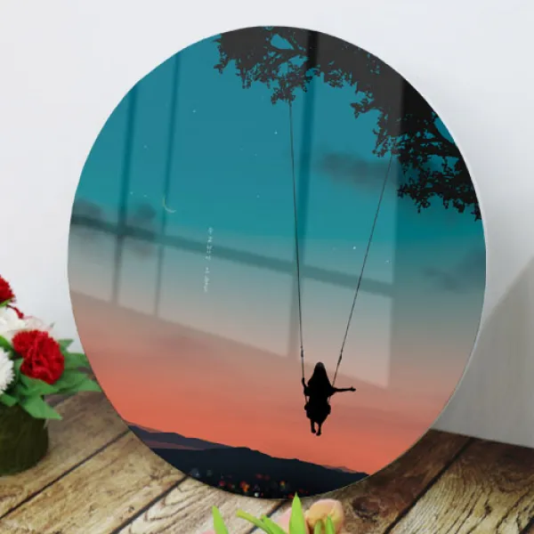 꾸밈 Ce316 원형아크릴액자수고했어 1.그네