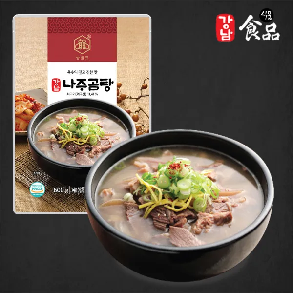 강남식품 깊고 진한 육수 고기듬뿍 소고기 나주곰탕 600g, 고기듬뿍 깊고 진한 육수 나주곰탕 600g 10팩