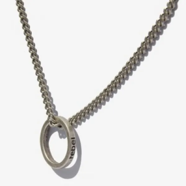 [텐바이텐] Unisex REBEL Ring Necklace/REBEL 링 펜던트 목걸이(은도금)
