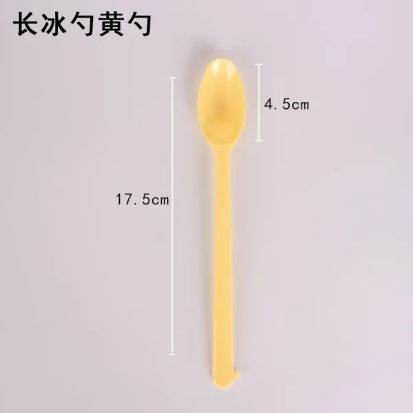 스푼 건지다 일회용 숫가락 단독 가방 룩 스몰자 Pp 비닐 플라스틱 작은 음식 탕 밥 자루 롱 얼음 주걱 100 개