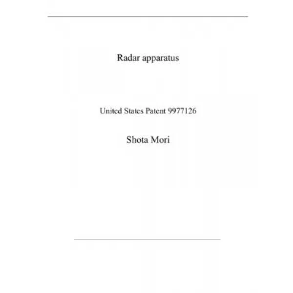 Radar Apparatus: United States Patent 9977126 Paperback Independently Published English 9798585519970