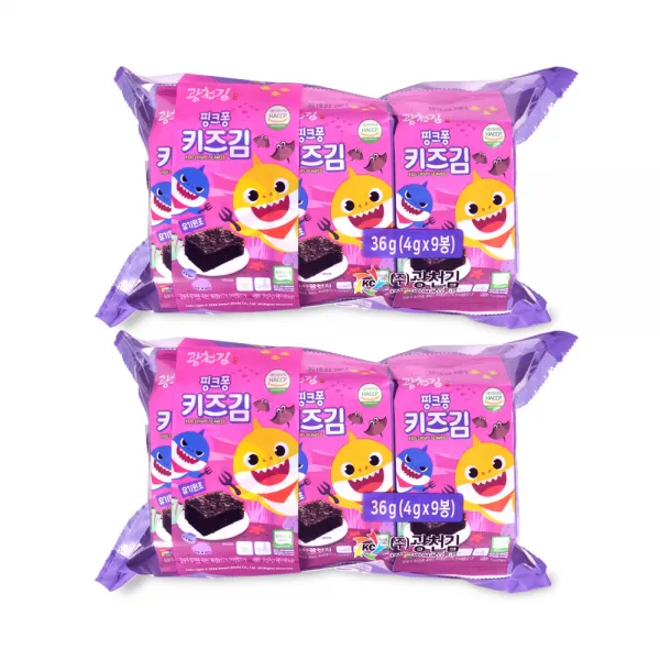 자연나라 오가닉 핑크퐁 도시락 어린이김 4g 18봉