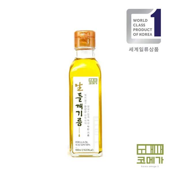 국내산 볶지않은 생들깨기름 코메가 생들기름 1병 180ml