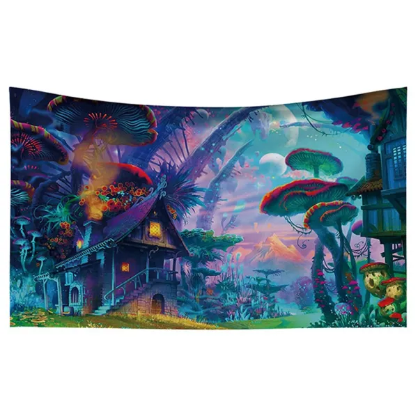 ZCD 태 피 스 트 리 장 식 창 커 튼 200x150cm 3D 프 린 팅 마 법 의 숲 벽 걸 이 형