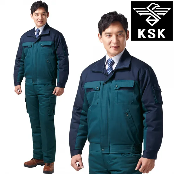 Ksk 806 겨울 근무복 작업복 패딩 상의+하의 개별판매 녹색+곤색 빅사이즈 방한복 정비복 Kp 806 27p