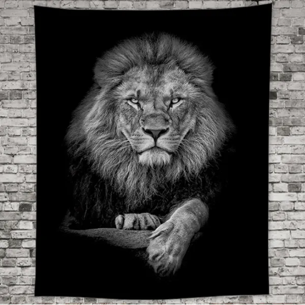 가리개 천 패브릭 포스터 창 고치다 벽 복장 벽 천장 벽 장식, 타입10 148 * 200cm, 사자 수직
