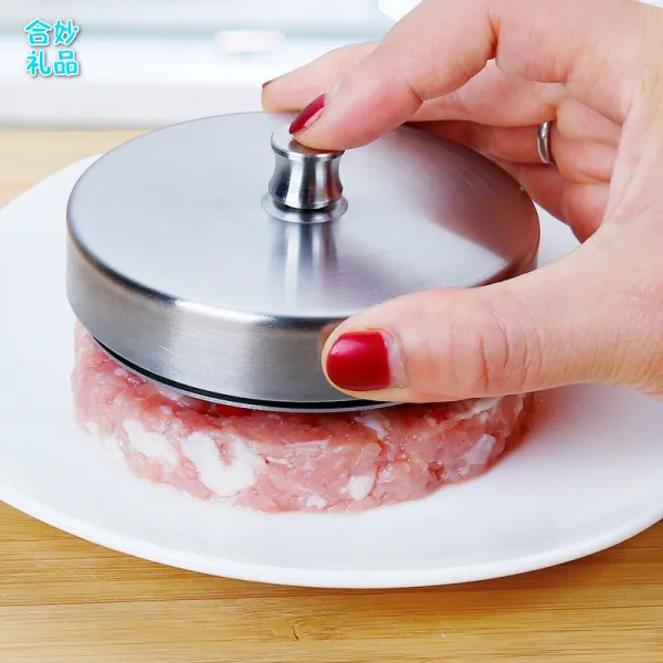 떡 패 티 를 만들다 주먹밥 햄버거 DIY 몰 드 샌드위치 프 라이 몰 드 수 동 햄버거 패 티 누르다 아이디어 주방 스 테 인 리 스 스틸 DIY 패 티 누르다 금 형 본체