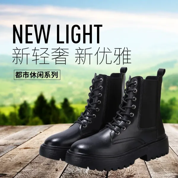 브로코 키높이워커 단산 워커부츠 여성 겨울 가을 어텀 무드 기모 융 통굽앵클부츠 가죽부츠 트렌드