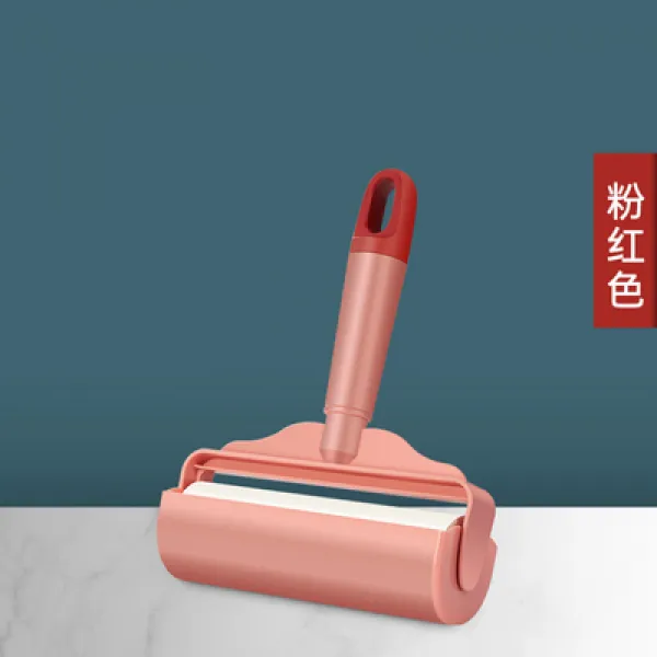 먼지테이프클리너 큰사이즈 구르다 끈적끈적함 브러시 제 청결 통 털이 붙어 찢을 수 있는 윤모기 집진기 4712542745, 분홍 (큰 손잡이 =10 두루마리 )