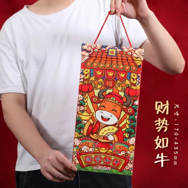 워니쉬 터달력 개성 독창적 차이나 헤리티지 문화 세로의 돈 롱스틱 맛 손으로 찢기 황력 가정용 벽걸이 길일을 택함 시집, 2021 년 재산과 권세 예 소 （겹