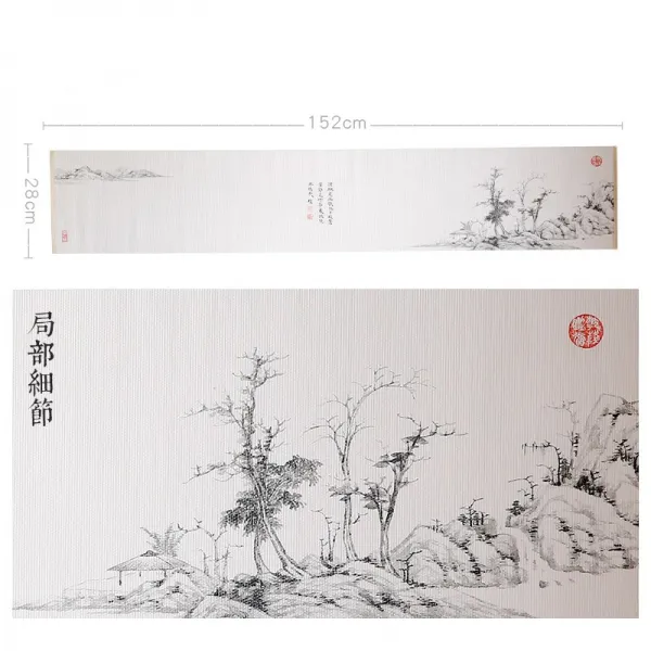 현민샾 근무처 핸드메이드 페인팅 자리 송그림 스타일핏 천 궁푸차 구 다도 영 부품 S03037, 가을 임엽흥도