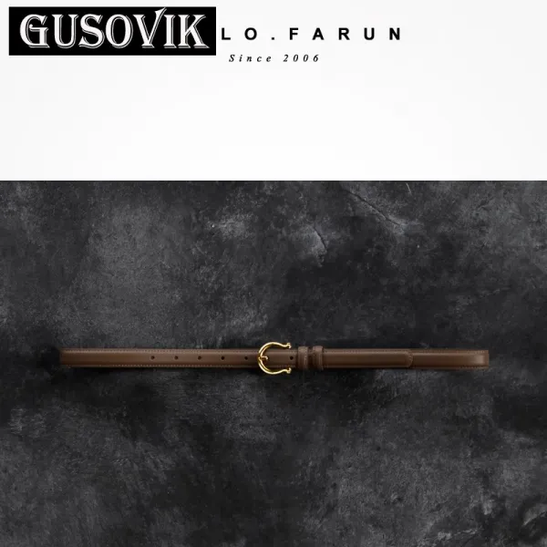 버클 벨트 GUSOVIK 매우 익숙하다 유러피안 골드 송아지 층 가볍게 사치한 보이핏 볼륨 리얼가죽 여성 2623679438