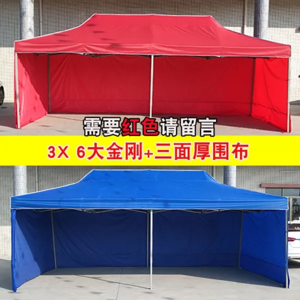 대형 옥외텐트 3면차양 이벤트 접이식 바비큐막사 체육대회 운동회막사, 3X6 킹콩+12미터 두께