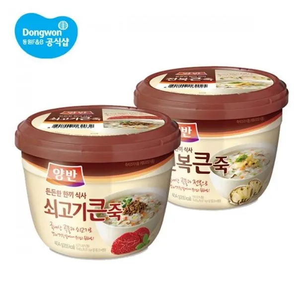 동원애프앤비 동원 양반 전복큰죽 404g 3개+양반 쇠고기큰죽 404g 3개, 선택/없음