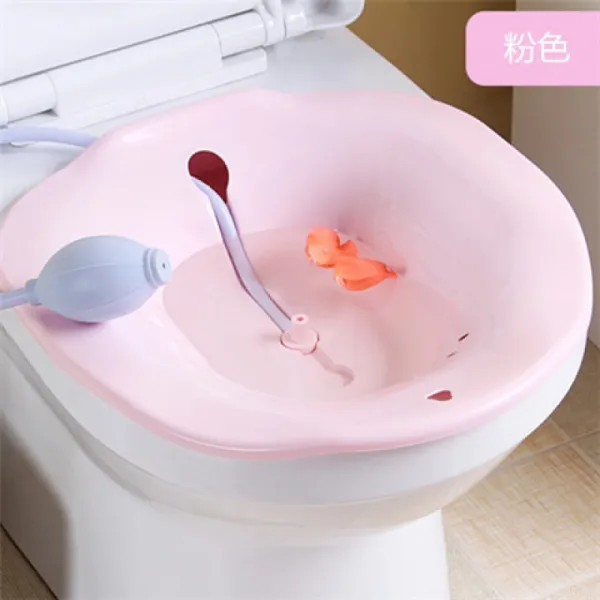 비닐 앉다 욕조 치질 남녀 면제 성인 가정용 엉덩이 씻다 엉덩이 씻다 산부 임신부 간호 달빛 노인 말욕통 업그레이드 더하다 핑크, 상세페이지 참조