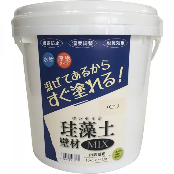 후지와라 화학 수계 끝막음 칠 자재 규조토 벽재 MIX바닐라 10kg