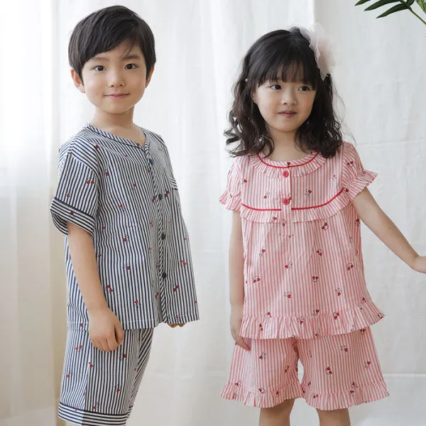 100509 아동잠옷 남자여자 반팔잠옷 파자마 상하세트 60수 면100