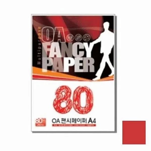 코코 복사용지 A4 칼라용지다용도 사무용지A4 80gx25매 P12 빨강색, 1개