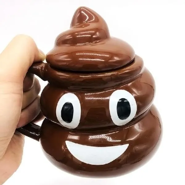CHINA 해외해외해외해외선물용 머그컵 똥컵 초콜릿색 똥모양 물겁 380ml, 단일 옵션