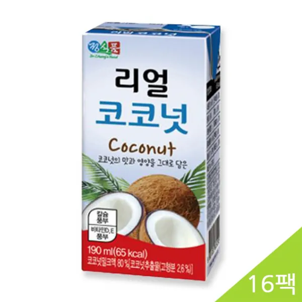정식품 리얼 코코넛 (190ml x 16팩), 16팩, 190ml