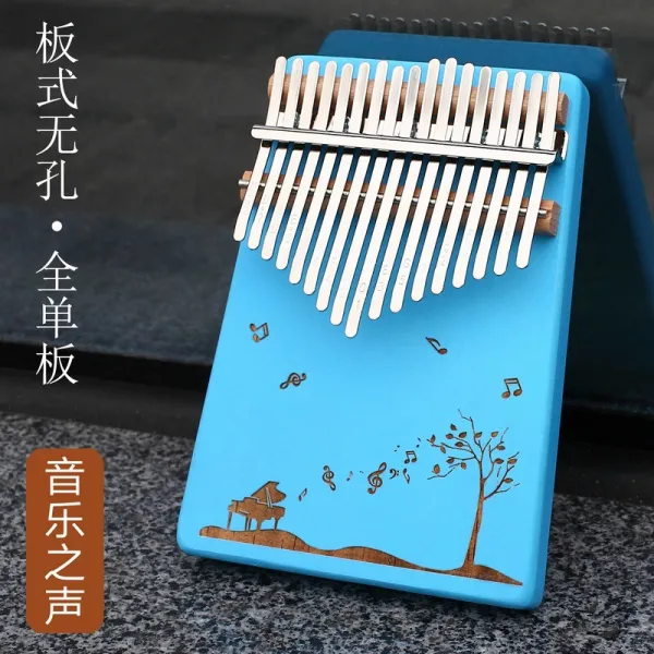휴대용 Kakalimba 엄지 피아노 Kalimba17 톤 팀파니 Plectrum 성인 초보자 악기 17 톤 블루 음악 소리
