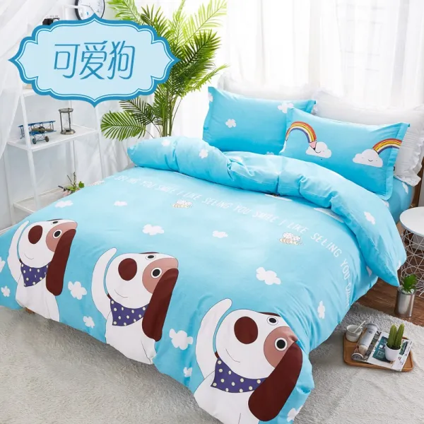 이불커버 단벌 순면 200x230싱글 1.5m여성핑크 1.8x2.0미터 봄여름 싱글더블, C01-귀여운 개